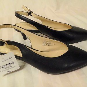 Liz Claibourne Black Sling back heels Sz 7.5